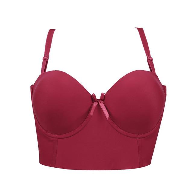 Sexy Bra for Women Push Up Lingerie Smooth 1/2 Cup Seamless Bra Adjustable Straps Bralette Female One-Piece Underwear 6 Colors