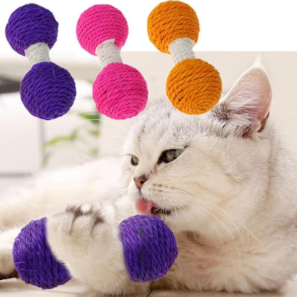 1PC Cat Sisal Hemp Dumbbell Scratching Toys Pets Scratch Chew Teaser Toy For Cat Pet Product Supplies