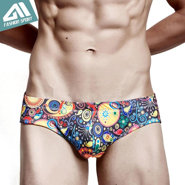 2017 New Beach Surfing Men's Swimwear Low Sexy Men's Swim Brief Sportive Beachwear Men Swimsuit Surf Sea Swimming Briefs E407