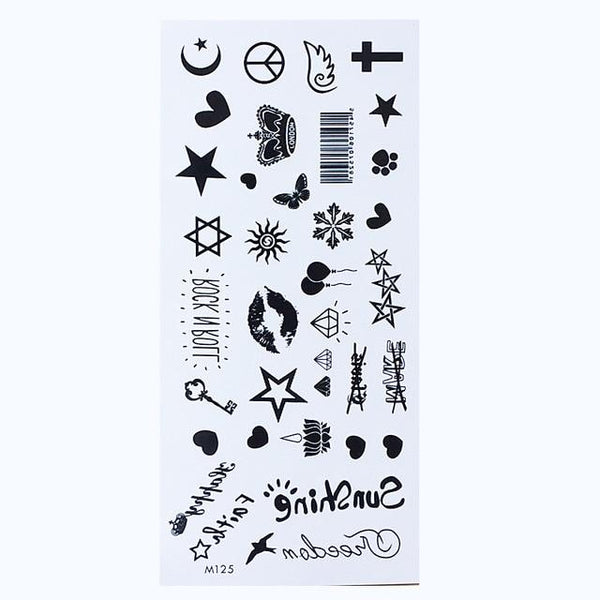 1 Sheet Temporary English Word Tattoo Stickers Black Letters Feather Body Art Tattoos Sticker Waterproof For Temporary Tattoos