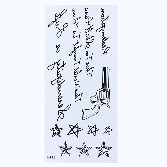 1 Sheet Temporary English Word Tattoo Stickers Black Letters Feather Body Art Tattoos Sticker Waterproof For Temporary Tattoos
