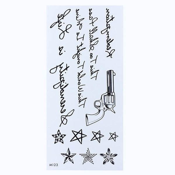 1 Sheet Temporary English Word Tattoo Stickers Black Letters Feather Body Art Tattoos Sticker Waterproof For Temporary Tattoos