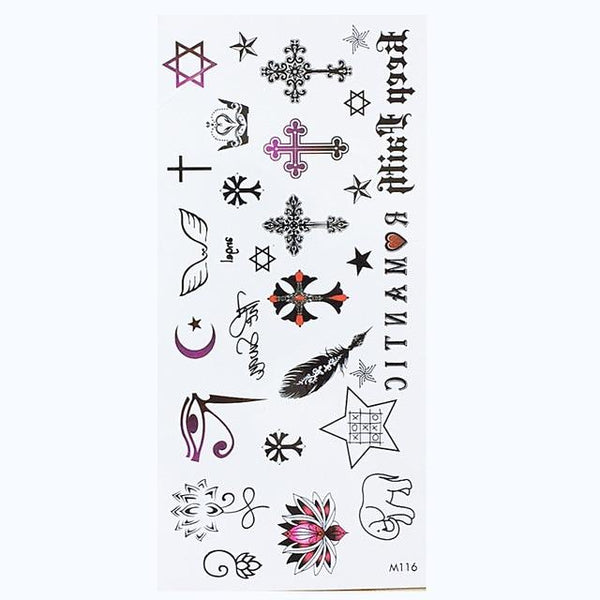 1 Sheet Temporary English Word Tattoo Stickers Black Letters Feather Body Art Tattoos Sticker Waterproof For Temporary Tattoos