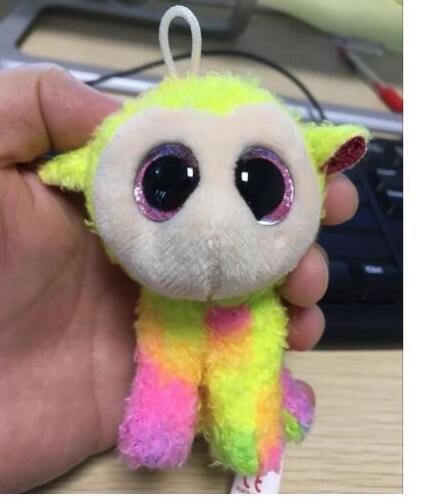 Ty Beanie Boos Big Eyes Plush Dog Keychain Doll Unicorn Penguin Leopard Owl Monkey Clip Toys 4" 10cm