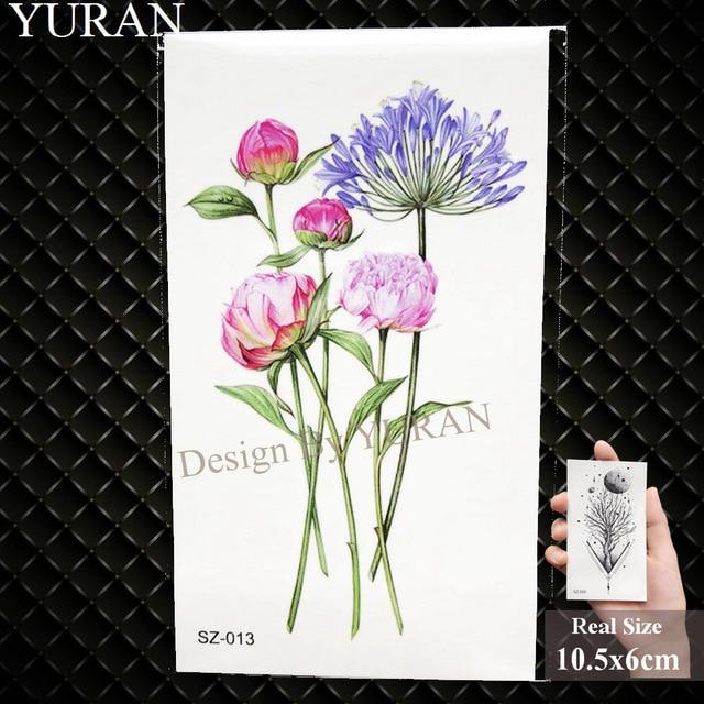 YURAN Women Sexy Arm Fake Black Tattoo Henna Mandala Flower Temporary Tattoo Girls Beauty Flora Waterproof Tatoos Indian Mehndi