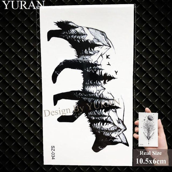 YURAN Women Sexy Arm Fake Black Tattoo Henna Mandala Flower Temporary Tattoo Girls Beauty Flora Waterproof Tatoos Indian Mehndi