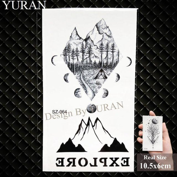 YURAN Women Sexy Arm Fake Black Tattoo Henna Mandala Flower Temporary Tattoo Girls Beauty Flora Waterproof Tatoos Indian Mehndi