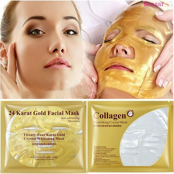 Bioaqua 24K Gold Collagen Facial Mask Crystal Gold Collagen Face Mask Moisturizing Anti-aging Face Skin Care Cosmenics