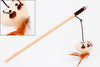 40cm Pet Cat Teaser Toys Feather Linen Wand Cat Catcher Teaser Stick Cat Interactive Toys Wood Rod Mouse Toy