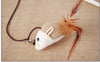 40cm Pet Cat Teaser Toys Feather Linen Wand Cat Catcher Teaser Stick Cat Interactive Toys Wood Rod Mouse Toy