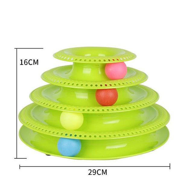 Pets Interactive Toys Cats Three-tier / Four-tier Turntable Pet Intellectual Track Tower Funny Cat Toy Plate 3 4 Balls 4 Levels