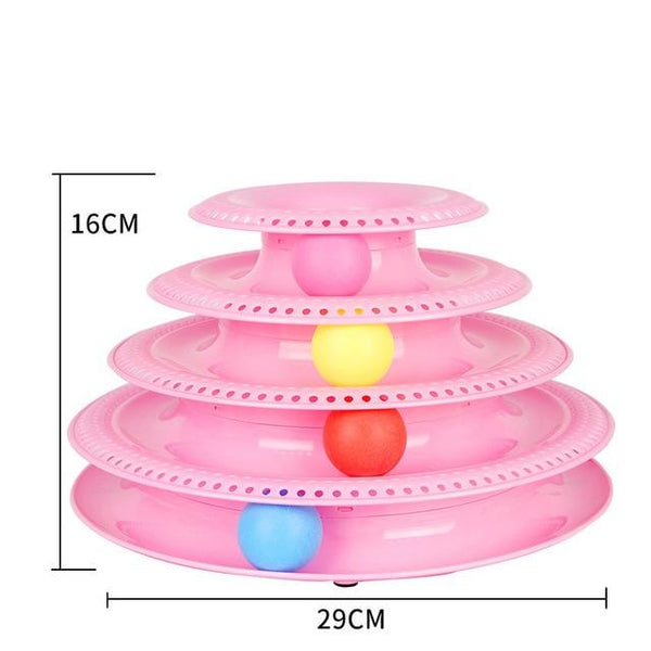 Pets Interactive Toys Cats Three-tier / Four-tier Turntable Pet Intellectual Track Tower Funny Cat Toy Plate 3 4 Balls 4 Levels