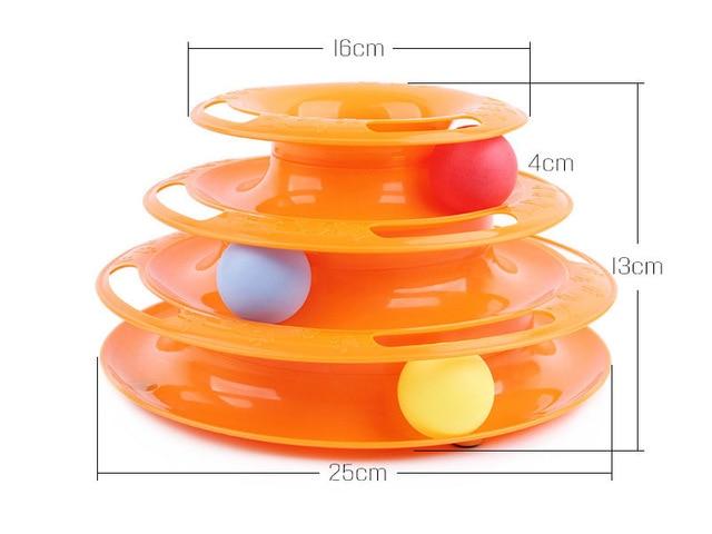 Pets Interactive Toys Cats Three-tier / Four-tier Turntable Pet Intellectual Track Tower Funny Cat Toy Plate 3 4 Balls 4 Levels