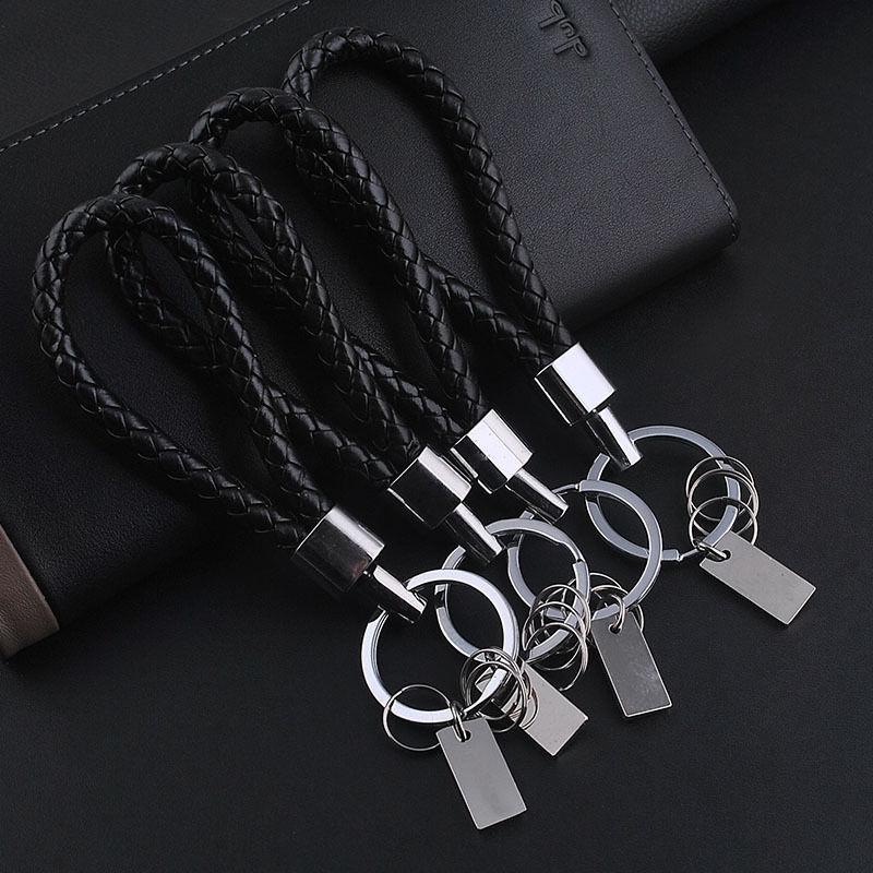 New Fashion Men Leather Key Chain Ring Keyfob Car Keyring Gift Top Quality Car Ornament Accessories