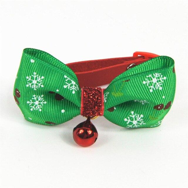 HOTFUN Christmas Pet Bowknot Dog Bow Ties Collar with Bells Cat Neck Tie Pet Supplies Dog Accessories with Bell