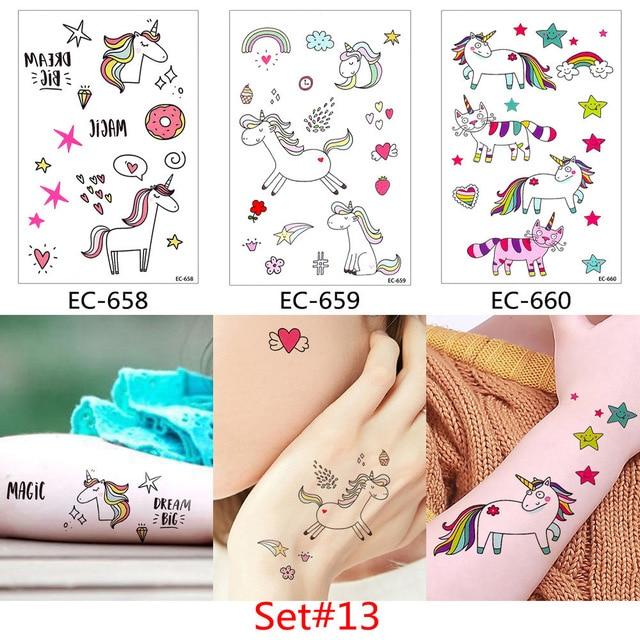 Glaryyears 3 Pieces/Set Temporary Tattoo Sticker Carton Fake Tatoo  Flash Tatto Waterproof Small Body Art Children 11 Designs