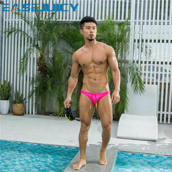 Men's swimming trunks sexy wear pool shorts bikini bathing suit plus size swimwear printed maillot de bain low waist
