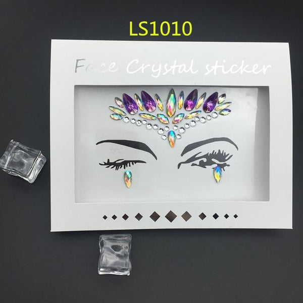 Temporary Rhinestone Glitter Tattoo Stickers Face Jewels Gems Festival Party Makeup Body Jewels Flash Fake Temporary Tattoos