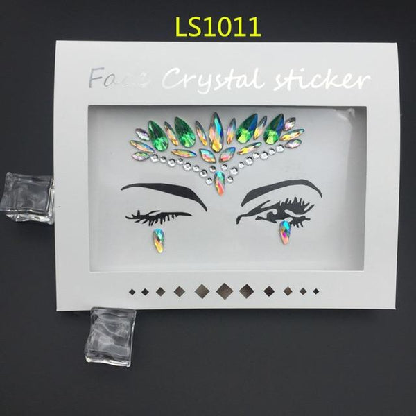 Temporary Rhinestone Glitter Tattoo Stickers Face Jewels Gems Festival Party Makeup Body Jewels Flash Fake Temporary Tattoos