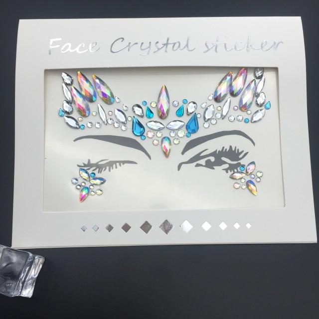Temporary Rhinestone Glitter Tattoo Stickers Face Jewels Gems Festival Party Makeup Body Jewels Flash Fake Temporary Tattoos