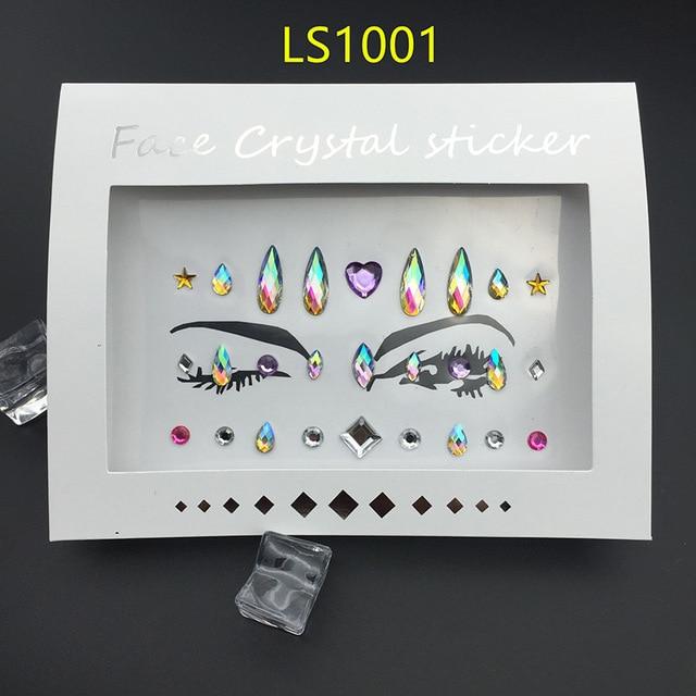 Temporary Rhinestone Glitter Tattoo Stickers Face Jewels Gems Festival Party Makeup Body Jewels Flash Fake Temporary Tattoos