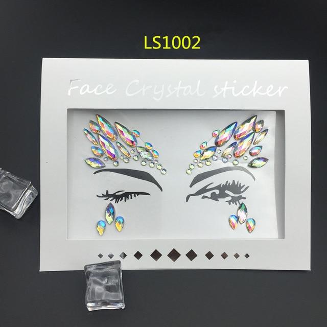 Temporary Rhinestone Glitter Tattoo Stickers Face Jewels Gems Festival Party Makeup Body Jewels Flash Fake Temporary Tattoos