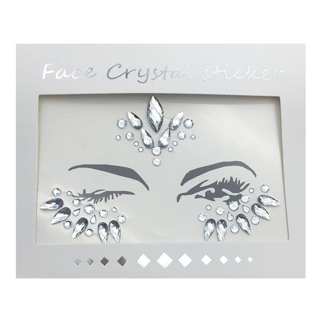 Temporary Rhinestone Glitter Tattoo Stickers Face Jewels Gems Festival Party Makeup Body Jewels Flash Fake Temporary Tattoos