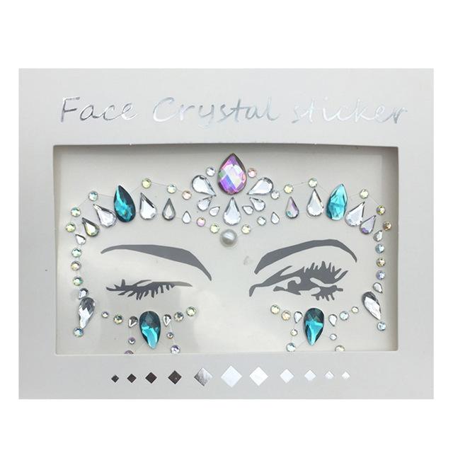 Temporary Rhinestone Glitter Tattoo Stickers Face Jewels Gems Festival Party Makeup Body Jewels Flash Fake Temporary Tattoos