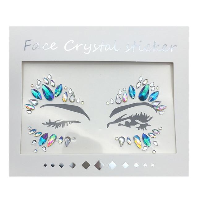 Temporary Rhinestone Glitter Tattoo Stickers Face Jewels Gems Festival Party Makeup Body Jewels Flash Fake Temporary Tattoos