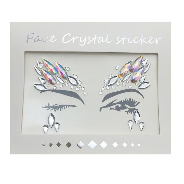 Temporary Rhinestone Glitter Tattoo Stickers Face Jewels Gems Festival Party Makeup Body Jewels Flash Fake Temporary Tattoos