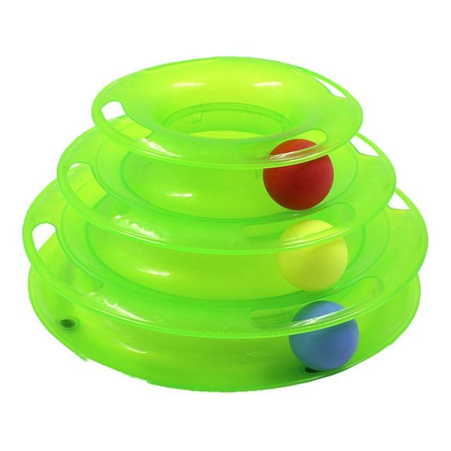 New Sale Anti Slip Orginal Design Amusement Intelligence Dog Cat Toys Three Tower Of Tracks Turntable Ball Pet Products