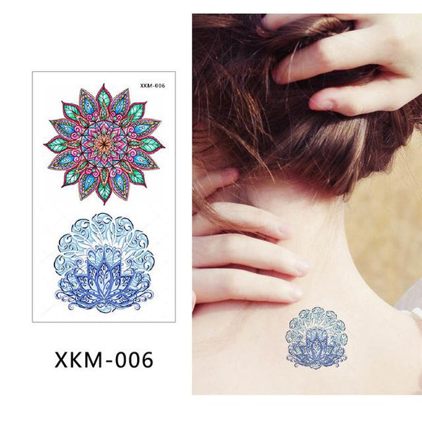 glaryyears New Designs 1 Piece Flower Body Tattoo Temporary Waterproof Flamingo Henna Animals DIY Art Tattoo Sticker 2019 XKM