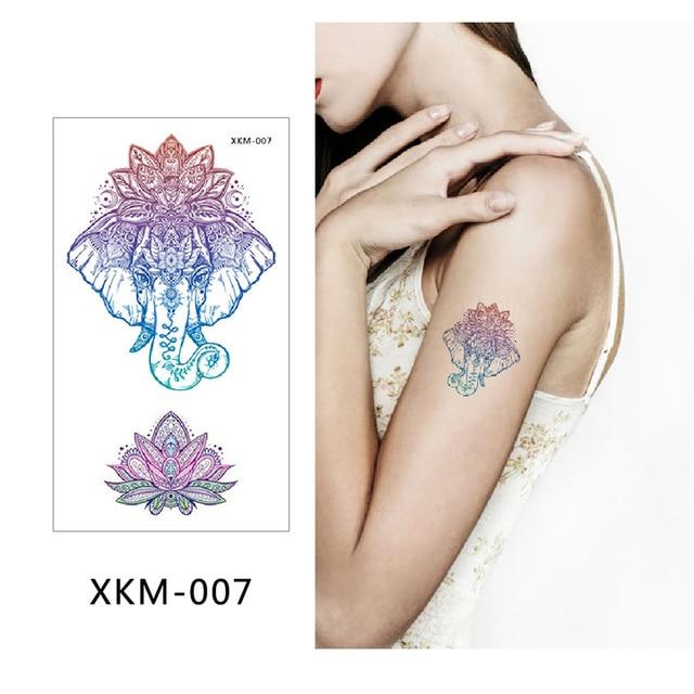 glaryyears New Designs 1 Piece Flower Body Tattoo Temporary Waterproof Flamingo Henna Animals DIY Art Tattoo Sticker 2019 XKM