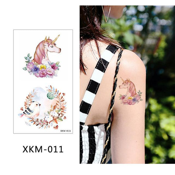 glaryyears New Designs 1 Piece Flower Body Tattoo Temporary Waterproof Flamingo Henna Animals DIY Art Tattoo Sticker 2019 XKM