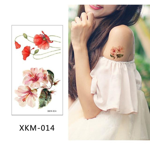 glaryyears New Designs 1 Piece Flower Body Tattoo Temporary Waterproof Flamingo Henna Animals DIY Art Tattoo Sticker 2019 XKM