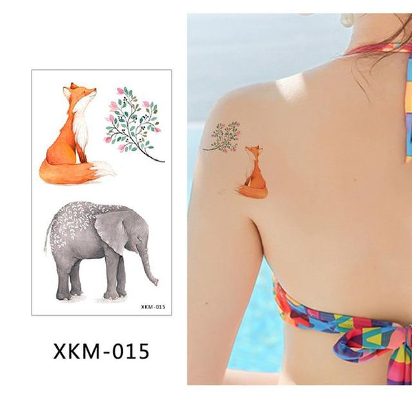 glaryyears New Designs 1 Piece Flower Body Tattoo Temporary Waterproof Flamingo Henna Animals DIY Art Tattoo Sticker 2019 XKM