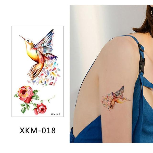 glaryyears New Designs 1 Piece Flower Body Tattoo Temporary Waterproof Flamingo Henna Animals DIY Art Tattoo Sticker 2019 XKM