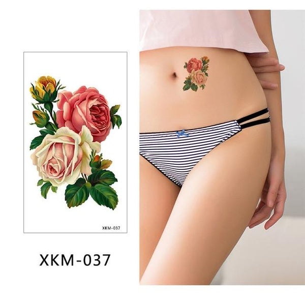glaryyears New Designs 1 Piece Flower Body Tattoo Temporary Waterproof Flamingo Henna Animals DIY Art Tattoo Sticker 2019 XKM