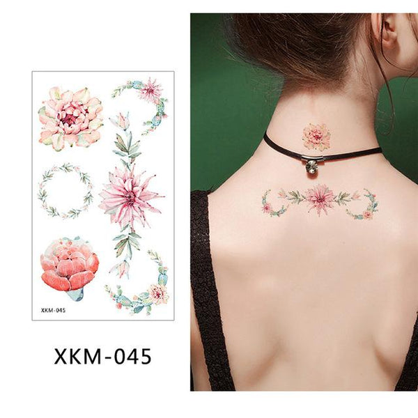 glaryyears New Designs 1 Piece Flower Body Tattoo Temporary Waterproof Flamingo Henna Animals DIY Art Tattoo Sticker 2019 XKM