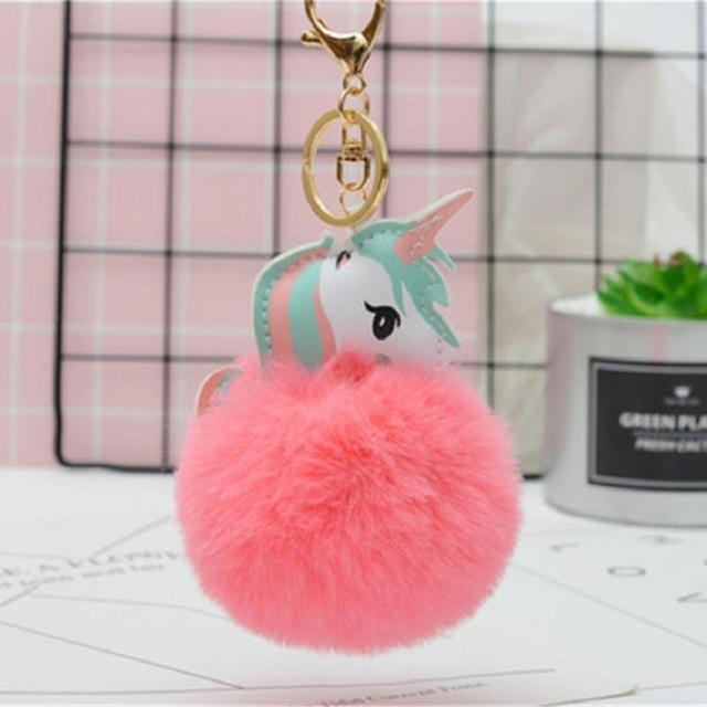 Unicorn Plush Toy Keychain Unicornio Key Pendant Suffed Animal Toy Children Girl Bag Pendant Licorne Plush Dumplings