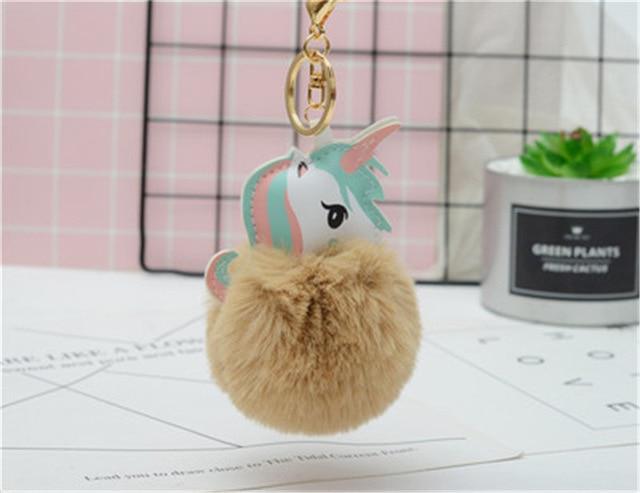Unicorn Plush Toy Keychain Unicornio Key Pendant Suffed Animal Toy Children Girl Bag Pendant Licorne Plush Dumplings