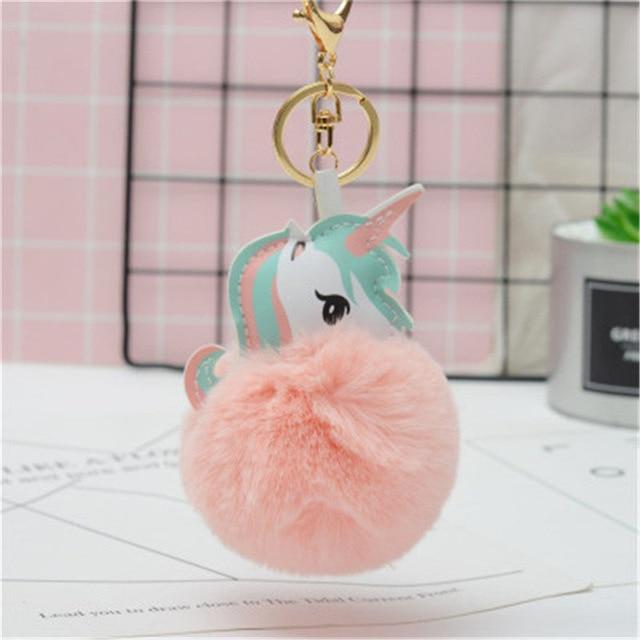 Unicorn Plush Toy Keychain Unicornio Key Pendant Suffed Animal Toy Children Girl Bag Pendant Licorne Plush Dumplings