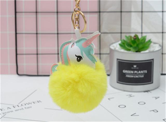 Unicorn Plush Toy Keychain Unicornio Key Pendant Suffed Animal Toy Children Girl Bag Pendant Licorne Plush Dumplings