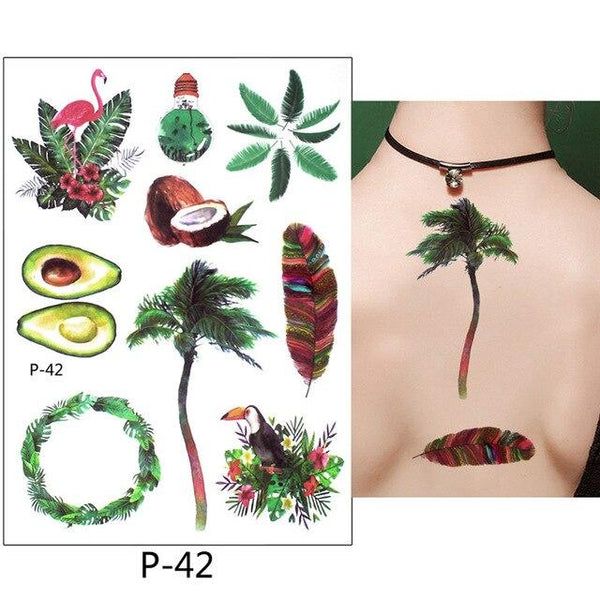 New Arrival 1 Sheet Temporary Tattoo Sticker KM-056 Flower Arm Body Art Waterproof Tattoo Beauty Fox Women Coquette Decal Design
