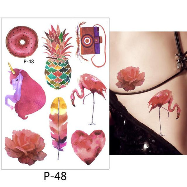 New Arrival 1 Sheet Temporary Tattoo Sticker KM-056 Flower Arm Body Art Waterproof Tattoo Beauty Fox Women Coquette Decal Design
