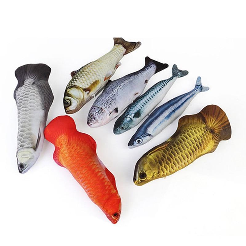 Plush Creative 3D Carp Fish Shape Cat Toy Gift Cute Simulation Fish Playing Toy For Pet Gifts Catnip Fish Stuffed Pillow Doll