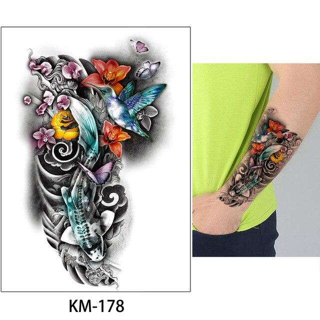 Glaryyears A Bit Big Arm Temporary Tattoo Sticker Sparrow Fake Tatoo Sleeve Flash Tatto Waterproof Body Art Women LC-734