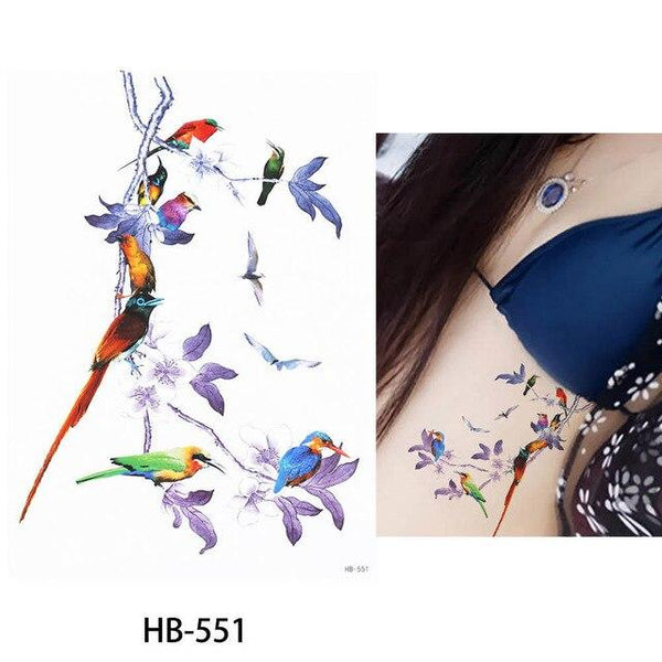 Glaryyears A Bit Big Arm Temporary Tattoo Sticker Sparrow Fake Tatoo Sleeve Flash Tatto Waterproof Body Art Women LC-734