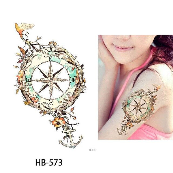 Glaryyears A Bit Big Arm Temporary Tattoo Sticker Sparrow Fake Tatoo Sleeve Flash Tatto Waterproof Body Art Women LC-734