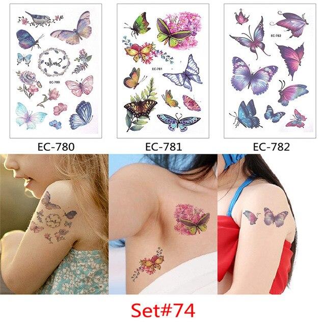Glaryyears 3 Pieces/Set Temporary Tattoo Sticker Carton Fake Tatoo  Flash Tatto Waterproof Small Body Art Children 11 Designs